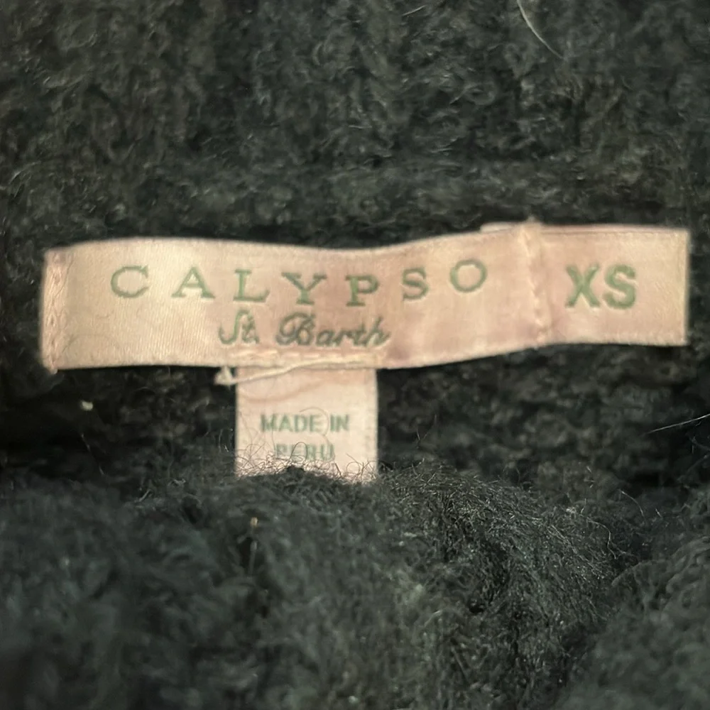 Calypso St. Barths 100% Alpaca Cowl Neck Bell Sleeve Sweater